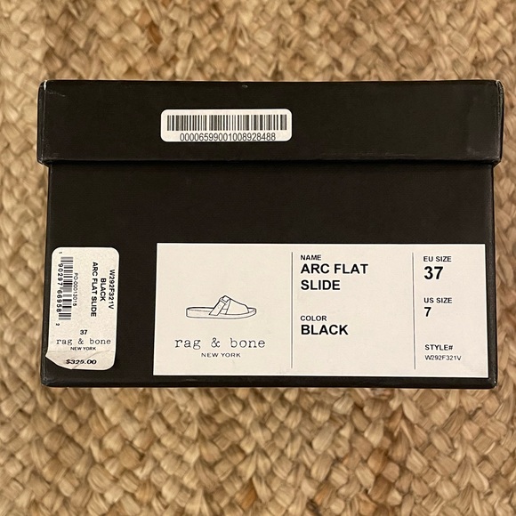 rag & bone Arc Flat Slide Black Size 37 / US 7 NIB💕temp price drop - Picture 9 of 13